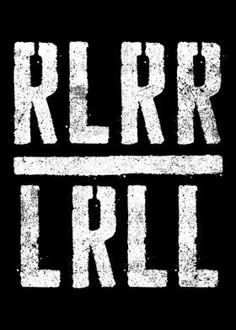 the words rlrr girl on a black background with white letters that spell out