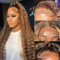 PRICES MAY VARY. Material: Buildxin 13x4 honey blonde deep wave lace front wigs human hair, 100% unprocessed brazilian virgin highlight ombre curly human hair wig, 180% density with baby hair. Full and thick, natural look, health and comfort, silky soft and bouncy Quality: Highlight ombre 13x4 deep wave lace front wigs human hair are no shedding, P4/27 wet and wavy lace front wigs human hair no tangle, soft touch, no funny smell. can be side part, middle part, high ponytail & bun. can be straigh Deep Wave Lace Front Wigs, Blonde Curly Wig, Lace Fronts, Ponytail Bun, Ombre Lace, Lace Front Wigs Human Hair, Curly Human Hair Wig, High Ponytail, Wigs Human Hair