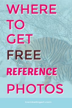 the words where to get free reference photos are in front of a photo of two tigers