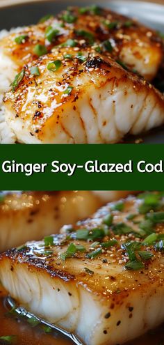 Ginger Soy-Glazed Cod Ginger Soy Glazed Cod, Impressive Dinner Ideas, Healthy Fish Recipes, Healthy Seafood Recipes, Cod Dishes, Cod Fish Recipes, Stuffed Shells Ricotta