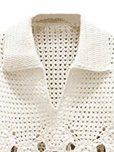 Casual and elegant style. European design. Soft and chic. V-neck. Long sleeves. Crop top. Pull on. Loose fit. Measurement: shoulder 54 cms, bust 106 cms, length 49 cms. Color may be lighter or darker depending of the device it is displayed. Chic Knit V-neck Blouse, Fall V-neck Crochet Top, Beige V-neck Crop Top For Fall, Elegant Beige V-neck Crochet Top, White Fitted V-neck Cropped Sweater, White Knit V-neck Crop Top, Chic V-neck Knit Top With Seamless Collar, Elegant V-neck Knit Blouse, White V-neck Top With Seamless Collar