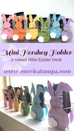 an easter decoration made out of paper with the words mini hersey holder