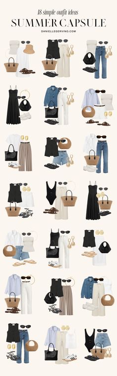 My Summer Capsule Wardrobe for the 2024 Season Simple Outfits Summer, Travelling Clothes, European Cruise, Chic Capsule Wardrobe, Build A Capsule Wardrobe, Closet Basics, Capsule Wardrobe Women, Minimalist Outfits