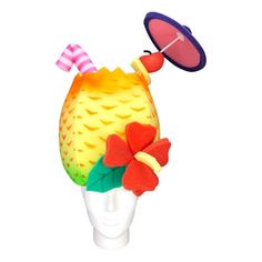 "Get this Awesome Pina Colada Hat Today! This Pina Colada Hat will definitely make you stand out at your next Party, Wedding, Corporate Event, Birthday, Quinceanera, or Halloween Party! Product Details: ✓Made in the USA ✓Handmade ✓High Quality Foam ✓One Size Fits Most ✓Customizable to your preferences \"This is where your party starts\". Give your next party a new life and rediscover your youth with Foam Party Hats. Foam Party Hats Guarantee At Foam Party Hats we believe our hats help bring a ne Fun Summer Hats For Costume Party, Fun Summer Party Costume Hats And Headpieces, Summer Party Novelty Costume Hats, Brimmed Party Hats For Beach Season, Fun Brimmed Beach Costume Hats, Apple Hat, Foam Wigs, Foam Party, Wig Party