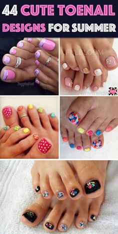 Diy Pedicure Designs Easy, Cute Toenails Painted, Toenail Designs Summer Beach, Simple Toenail Art, Funky Toenail Designs, Fun Pedicure Designs, Toenail Art Designs Spring, Pedicure Art Ideas, Summer Nail And Toe Ideas