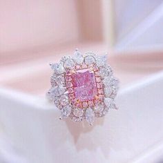 Fancy Pink Diamond Ring, Pink Diamonds Engagement, Engagement Rings Romantic, Pink Diamond Engagement Ring, Heart Wedding Rings, Argyle Pink Diamonds, Pink Diamond Ring, Engagement Ring Diamond Cut, Radiant Cut Diamond