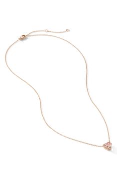 18-karat rose gold. Morganite. Total length, 18 inches. Lobster clasp. Imported. Rose Gold Morganite, David Yurman, Heart Pendant Necklace, Morganite, 18k Rose Gold, Heart Pendant, Lobster Clasp, Size 16, Nordstrom