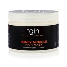 TGIN Honey Miracle Hair Mask with Raw Honey + Olive Oil Deep Conditioner - 12oz Best Twisting Cream For 4c Hair, Black Owned Natural Hair Care Products, Best Styling Cream For Curly Hair, Daily Moisturizer For Natural Hair, Moisturizer For Natural Hair, Deep Hair Conditioner, Dry Natural Hair, Grease Hairstyles, Best Natural Hair Products