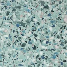 Blue and Green Terrazzo – Rosa Mosaic Terrazzo Flooring Bathroom, Terrazo Bathroom Floor, Blue Stone Floors, Yellow House Exterior, Mother Of Pearl Mirror, Blue Terrazzo, Green Terrazzo, Blue Earth