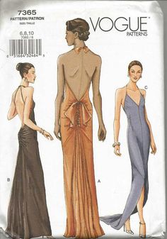 Evening Dress Patterns, Carpet Pattern, Bias Cut Dress, Gown Pattern, Vogue Dress