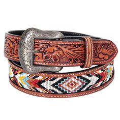 PRICES MAY VARY. ✔ HIGH QUALITY MATERIAL: You are looking at a gorgeous High-quality hand-crafted stylish western leather beaded belt by Bar H Equine. Our western leather belt is made of full-grain vegetable-tanned Cowhide genuine leather handpicked from some of the best tanneries in the world. This genuine leather belt ages beautifully as you use it. The color is Brown and the size is Large. ✔ TOOLING: The beaded belts for men and women feature a detailed hand-tooled design and in Beaded Belts, Western Leather Belt, Native American Beadwork Patterns, Womens Leather Belt, Belts For Men, Native American Earrings, Western Belt Buckles, Belt Men, Native American Beadwork