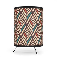 a lampshade with an abstract pattern on it