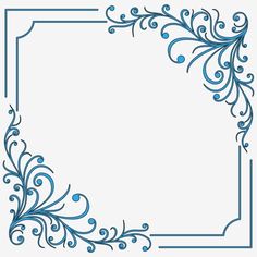 an ornate blue frame with swirls and scrolls on it's sides, in the shape