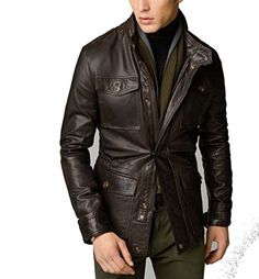 Mens Fashion Rugged, Lambskin Leather Jacket, Style Sportif, Leather Trench, Biker Leather, Leather Trench Coat, Outdoor Jacket, Country Boys