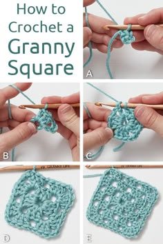 how to crochet a granny square in 3 easy steps - step by step instructions