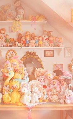 a room filled with lots of stuffed animals