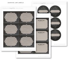 the printable labels for canning jar labels are shown in three different sizes and colors