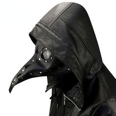 Material:Faux Leather 
Weight:0.3KG 
Size:One Size 
Length:29CM/11.4" 
Height:24CM/9.4" 
Sku:MA38100 Black Plague Doctor, Steampunk Plague Doctor, Beak Mask, Black Plague, Plague Mask, Woman Cosplay, Mascaras Halloween, Steampunk Mask, Plague Doctor Mask