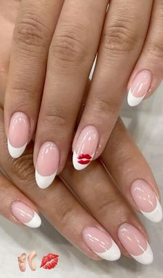 French Polish Christmas Nails, Festive Tips Nails, Pink And Red Stripe Nails, Simple Nails Red And Black, Pink Tips With Gems, Winter Nails 2024 Christmas, Pink Simple Nail Ideas, Red French Tip Nails With White Line, Simple French Tips With Design