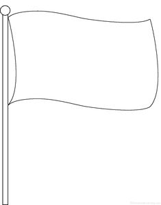 a white flag with a black outline on the bottom and one line at the top