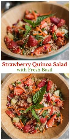 strawberry quinoa salad with fresh basil