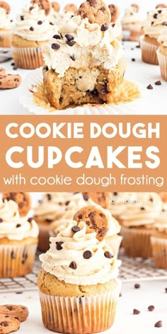 cookie dough cupcakes with cookie dough frosting