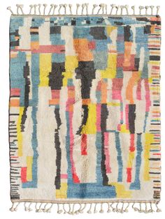 Illuminate Collective handmade Moroccan Rug 1939 - 5'3 x 6'11 - 1.60m x 2.10m Moroccan Rug Abstract, Moroccan Textiles, Rug Moroccan, Beni Ourain Rug, Moroccan Oil, Carpet Design, Moroccan Rugs, Beni Ourain Rugs, Berber Rug