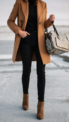 Cozy Cuts: 11 Comfy Winter Outfit Ideas for Lazing Around 37 Womens Winter Outfits Cold Weather, Winter Styles For Women Cold Weather, Women Peacoat Outfit, Baddie Cold Weather Outfits, Cute Airport Outfit Winter, Casual Winter Outfits For Women Cold Weather, Cute Lazy Day Outfits For Winter, Classy Winter Outfits Casual, Outfits For Lazy Days