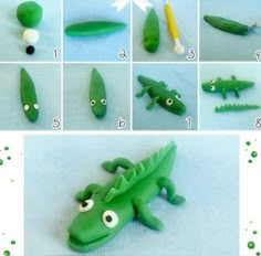 step by step instructions on how to make an alligator toothbrush holder