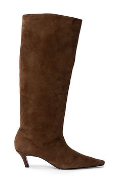 A perfectly slouched boot complete with a pointy toe lends impeccable poise to your everyday style. 2" heel Pull-on style Cushioned footbed Leather upper, lining and sole Made in Brazil Brown Fits, Slouched Boots, Nordstrom Store, Made In Brazil, Fall 2024, Everyday Style, Black Suede, Everyday Fashion, Brazil