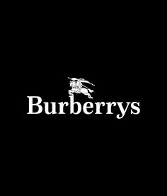 the logo for burbery's is shown in black and white on a dark background