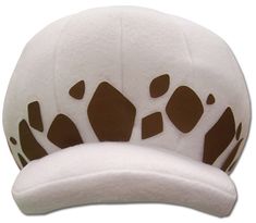 a white hat with brown spots on it