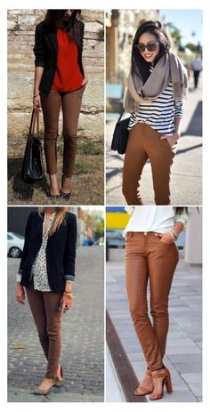 Business Casual Outfits For Women Brown Pants, Style Brown Pants Women, Brown Jean Outfits For Women, Womens Brown Pants Outfits, Brown Pants Outfits For Women, Jeans Cafe Outfit, Brown Pants Outfit For Women, How To Wear Brown Pants, Outfits Pantalon Marron