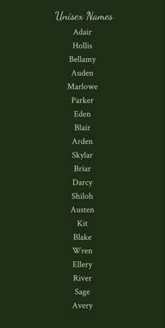 an image of the names of different people