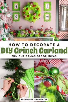 how to decorate a diy grinch garland for christmas