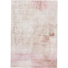 a pink and white rug with an abstract design on the bottom, in front of a white background