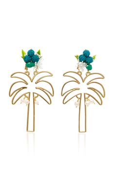 MERCEDES SALAZAR PALMA DORADA EARRINGS. #mercedessalazar # Palm Tree Jewelry, Hot Earrings, Jewelry Earrings Gold, Jungle Style, Jewelry Template, Tree Jewelry, Tree Earrings, Earring Tree, Earring Jewelry