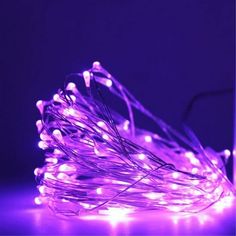 purple fairy lights on a dark background