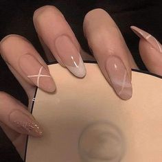 Fake Nails Almond, Press On Nails Long, Pretty Nail Designs, Pretty Gel Nails, Nails For Women, Soft Nails, Nails Almond