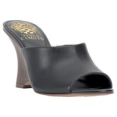 Vince Camuto Vilty Sculpted Heel Wedge Sandal A classic espadrille influence lends a summery vibe to this walkable wedge featuring a leather, linen or raffia upper. Fashion Shoes Sandals, Black Wedge Sandals, Heels & Wedges, Pig Skin, Wedge Sandal, Vince Camuto, Wedge Heels, Wedge Sandals, Shoes Sandals