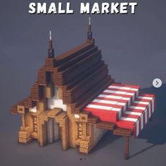 an image of a small house made out of blocks and bricks with the words small market on it