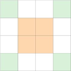 a square with four squares in the middle and one at the bottom, on top of each