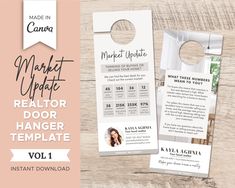 a door hanger with the text market update realtor hanging template, vol 1