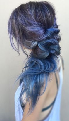 33 Cool Pastel Hair Color Ideas You'll Love Blue Balayage, Hair Color Unique, Hair Color Pastel, Grey Hair Color, Mermaid Hair, Unique Hairstyles, Rainbow Hair, Messy Hairstyles