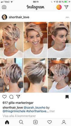 Hair Undercut, Pixie Haircut For Thick Hair, Short Hair Undercut, Super Short Hair, Edgy Short Hair, Undercut Pixie Haircut, Punk Hair, Undercut Pixie, Penteado Cabelo Curto