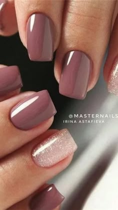 Mauve Nails, Fall Gel Nails, Make Up Nails, Classy Nails