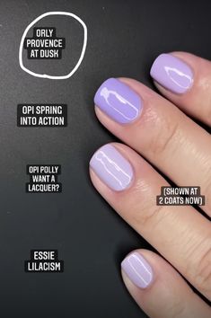 Light Purple Opi Gel Polish, Opi Gel Purple Colors, Opi Light Purple Nail Polish, Opi Lavender Nail Polish Gel, Lilac Opi Gel Polish, Opi Spring Into Action, Opi Light Purple, Lilac Dip Nails, Pastel Dip Powder Nails