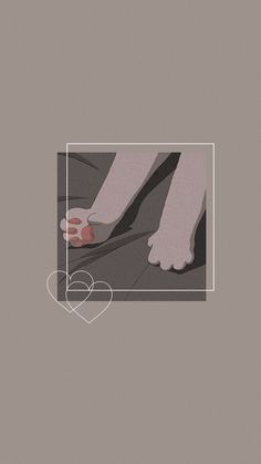 a person's feet and foot in the middle of a square with a heart on it