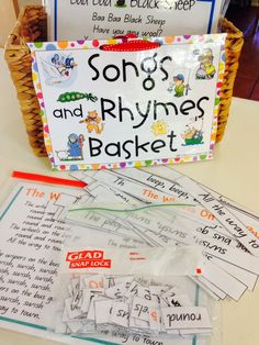 some sort of song and rhymes basket on a table