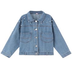 PRICES MAY VARY. Cotton denim, Soft and comfortable to wear Button down or zipper closure High quality girls jeans jacket with fashion ripped and cute pattern design, girls will love it Casual denim jacket suitable for all toddler, little and big teens Girls daily casual, school, outerwear in spring, fall and winter also can be a ideal gift for Xmas Machine washable (Please use cold water washing first time and hand wash to avoiding fades) Please Check the Detail Sizes to Fit Kids Better ! 

 (T Toddler Tulle Dress Jean Jacket, Girls Jean Jacket, Kids Jean Jacket With Patches, Unicorn Denim Jacket, Kids Jeans Jacket, Pearl Jacket, Jean Jacket For Girls, Girls Denim Jacket, Casual Denim Jacket